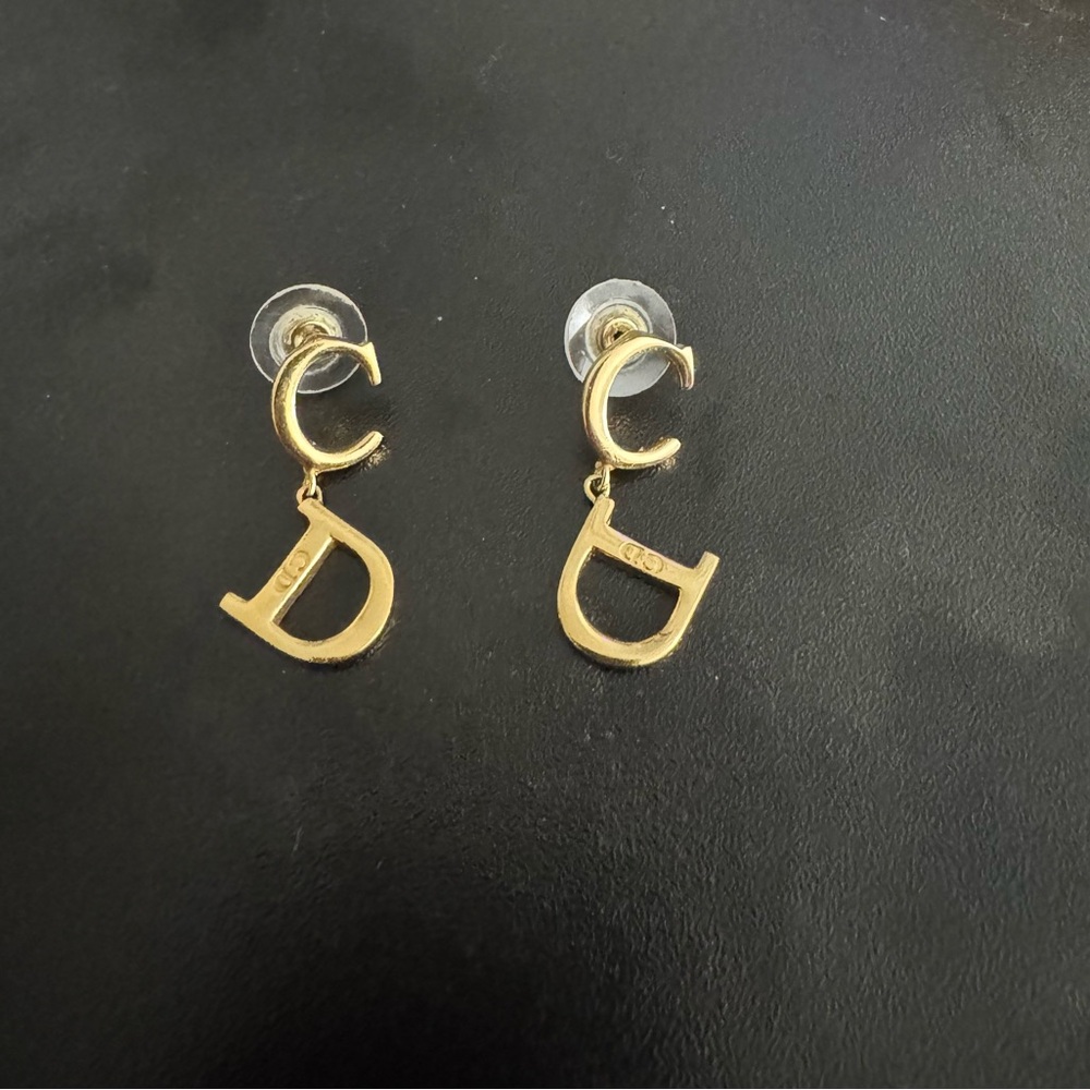 Christian Dior CD Drop Earrings